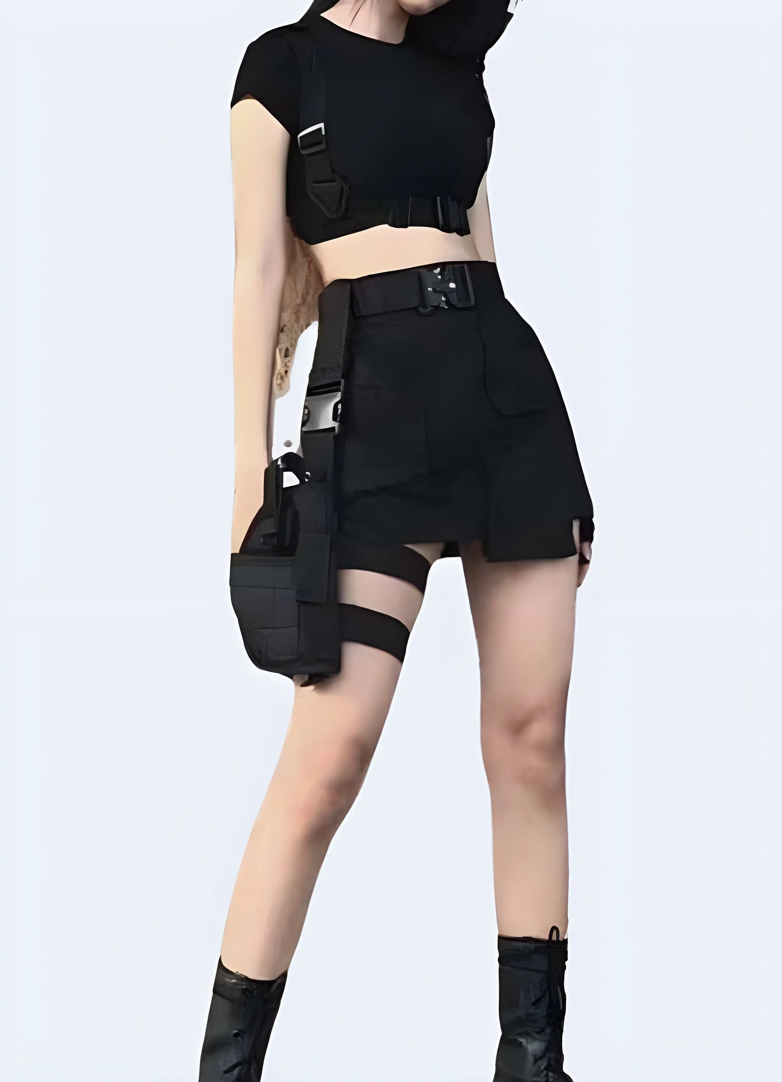 Women's Techwear Leg Bag with Belt