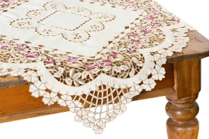 XD766001 Rose Garden Table Topper, 36"x36"