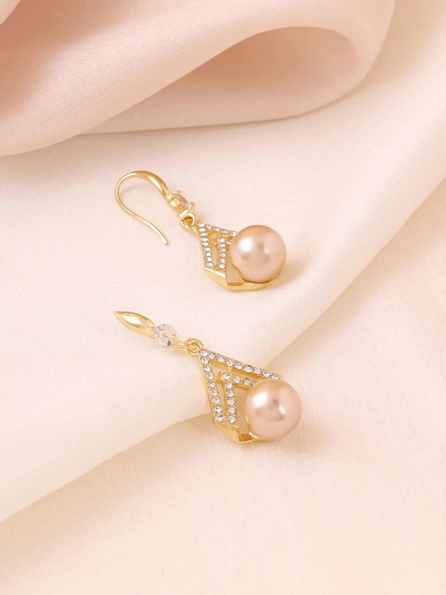 Yellow Chimes Pearl Drop Earrings For Women | Fashion Women Earrings | Gold Toned Crystal Pearls Earrings For Girls | Birthday Gift for Girls Anniversary Gift for Women