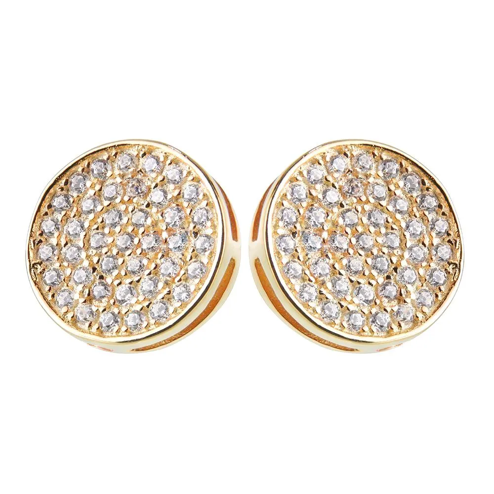 Yellow Gold Disc Earrings