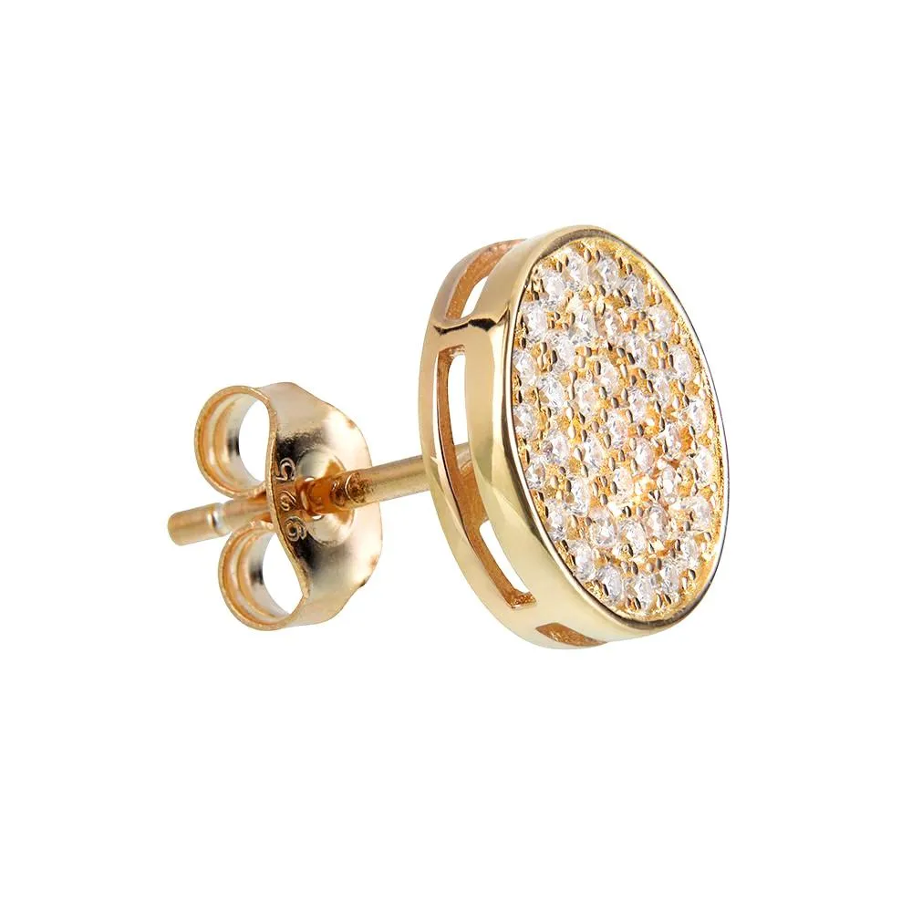 Yellow Gold Disc Earrings